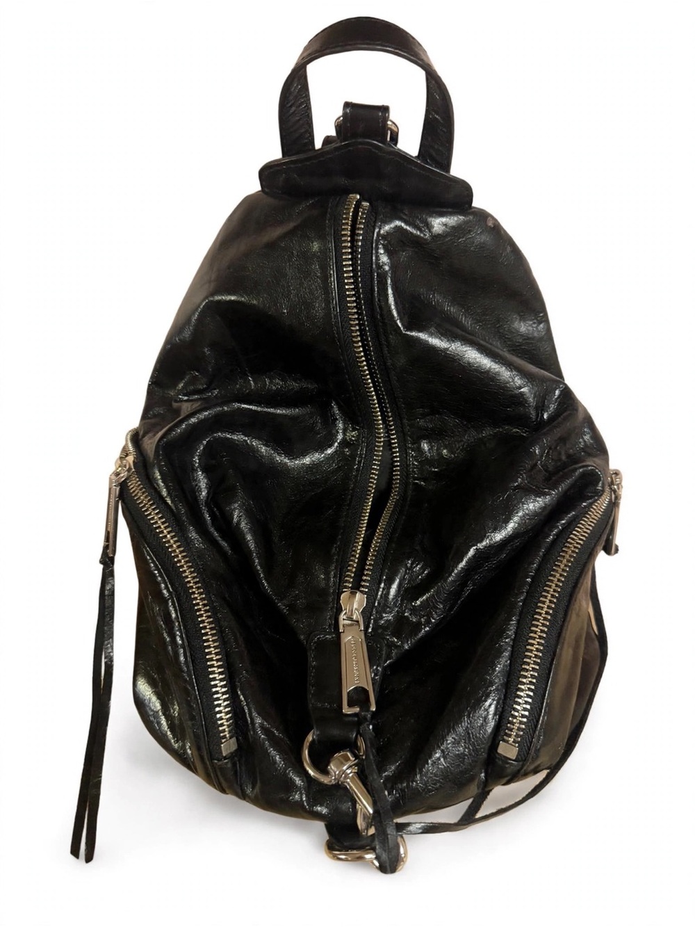 Rebecca Minkoff Black Leather Multi-Zip Women’s Backpack medium